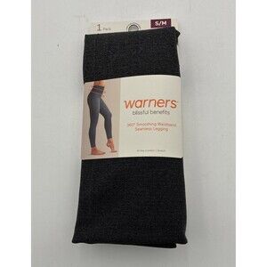 NEW Warner's Blissful Benefits 360 Smoothing Waistband Leggings - gray - Sz S/M
